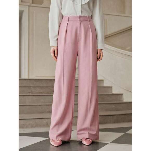 Pants - Anewsta Stylish Striped Wide Leg Trousers, Versatile For Commuting, Suitable For